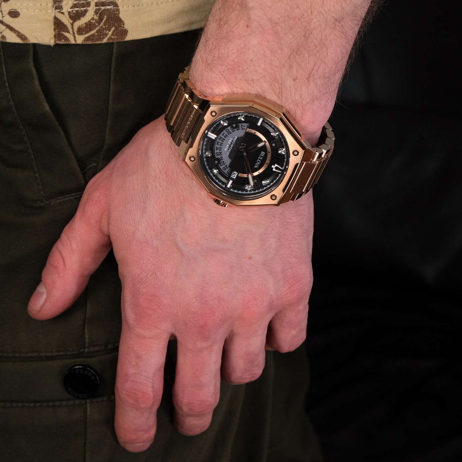 Bulova Bulova Precisionist 97D129 мужские часы черный циферблат на запястье