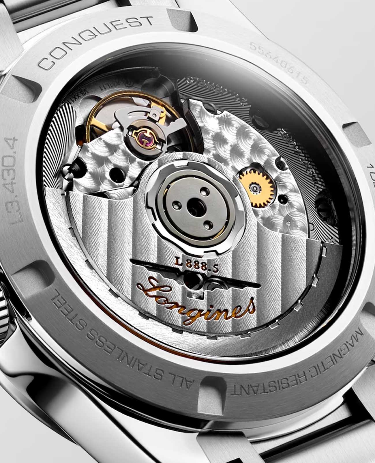 Longines Longines Conquest L3.430.4.07.6  — детали корпуса и нержавеющая сталь