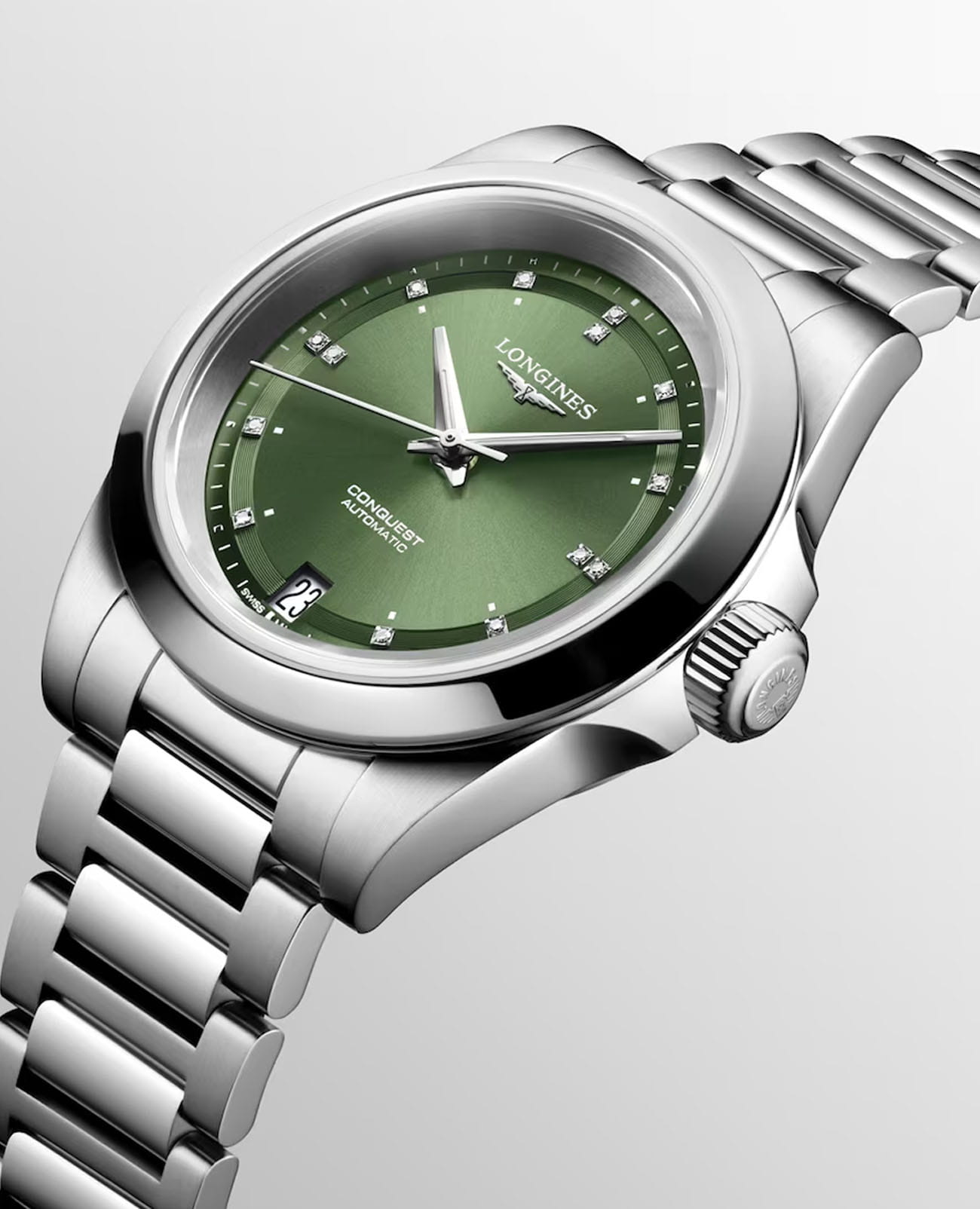 Оригинальные часы Longines Longines Conquest L3.430.4.07.6 механические калибр механизма l888 общий вид