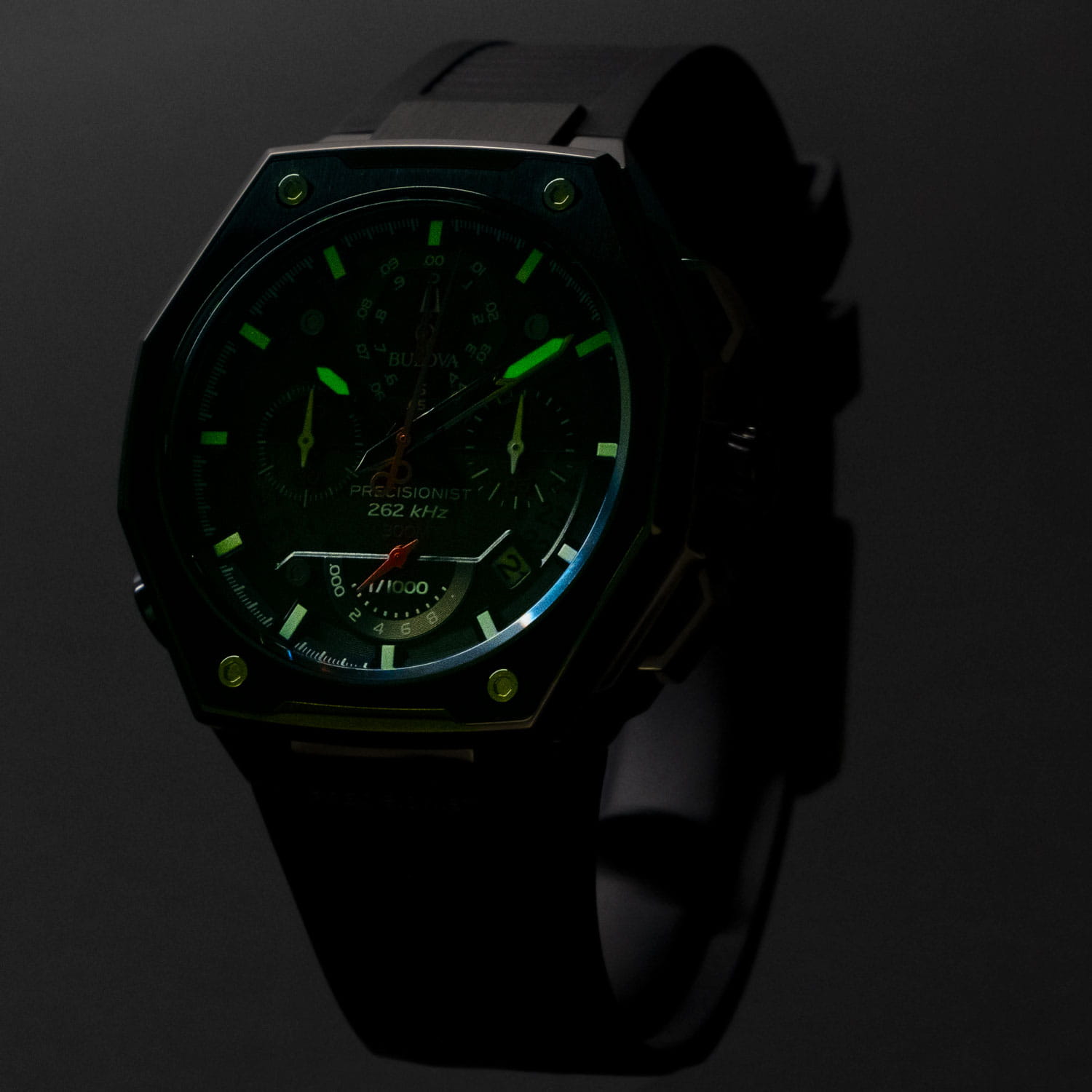 Bulova Bulova Precisionist 98B358 мужские часы черный циферблат на запястье