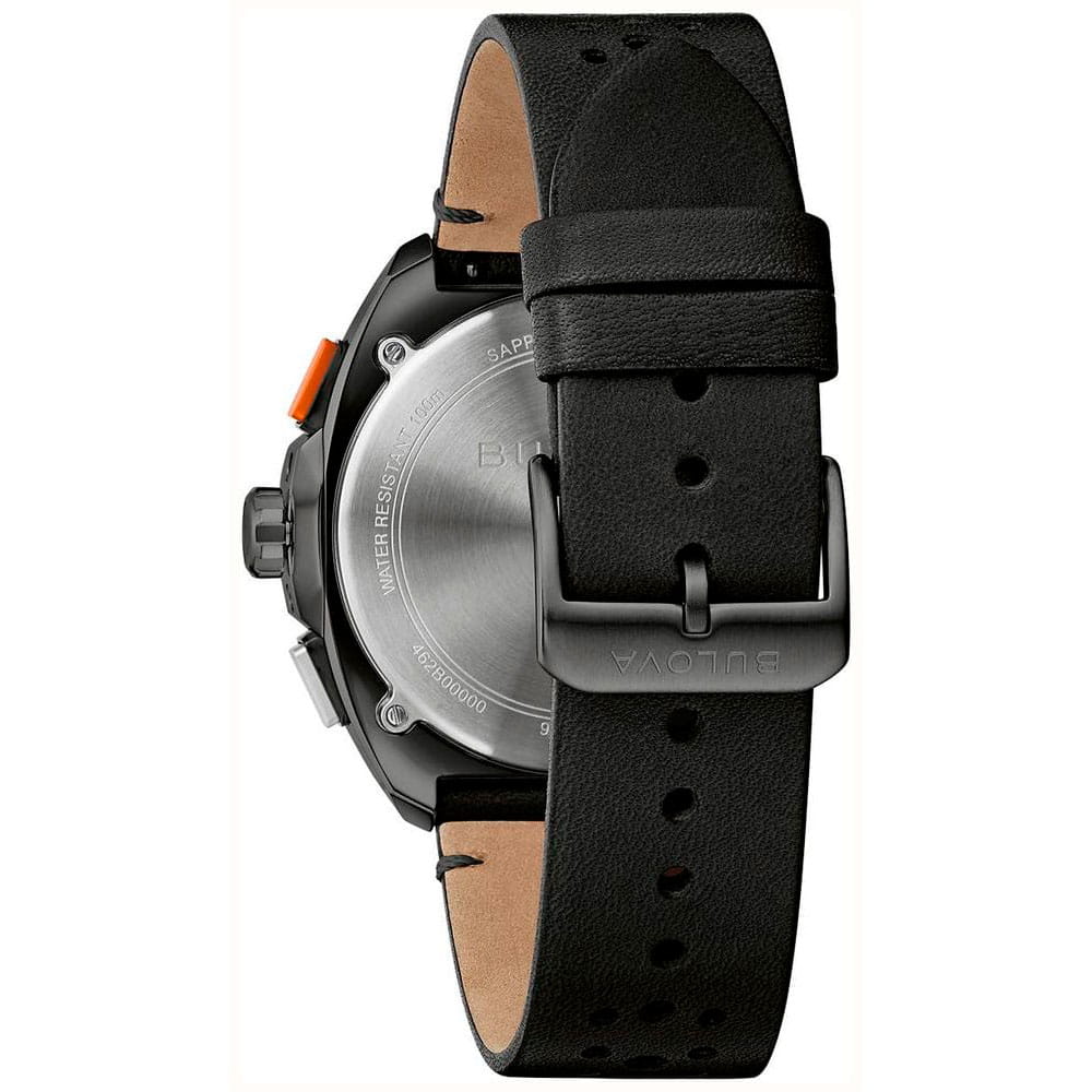 Bulova Bulova Racer Chronograph 98B428,  сша мужские часы на браслете кожаный боковой вид