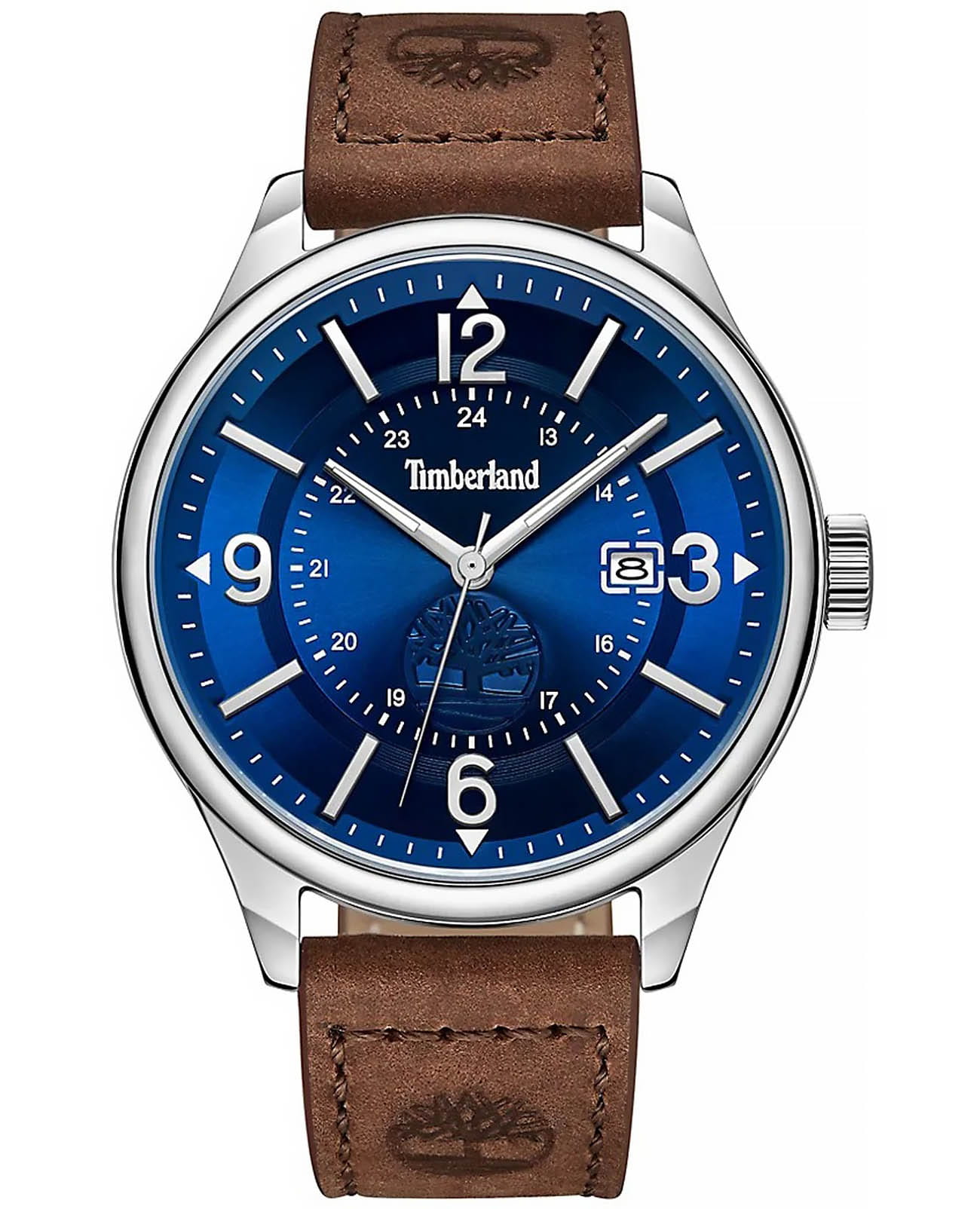 Timberland Timberland Blake TDWGB0011301  TDWGB0011301 кварцевые мужские часы синий циферблат, браслет кожаный — вид спереди