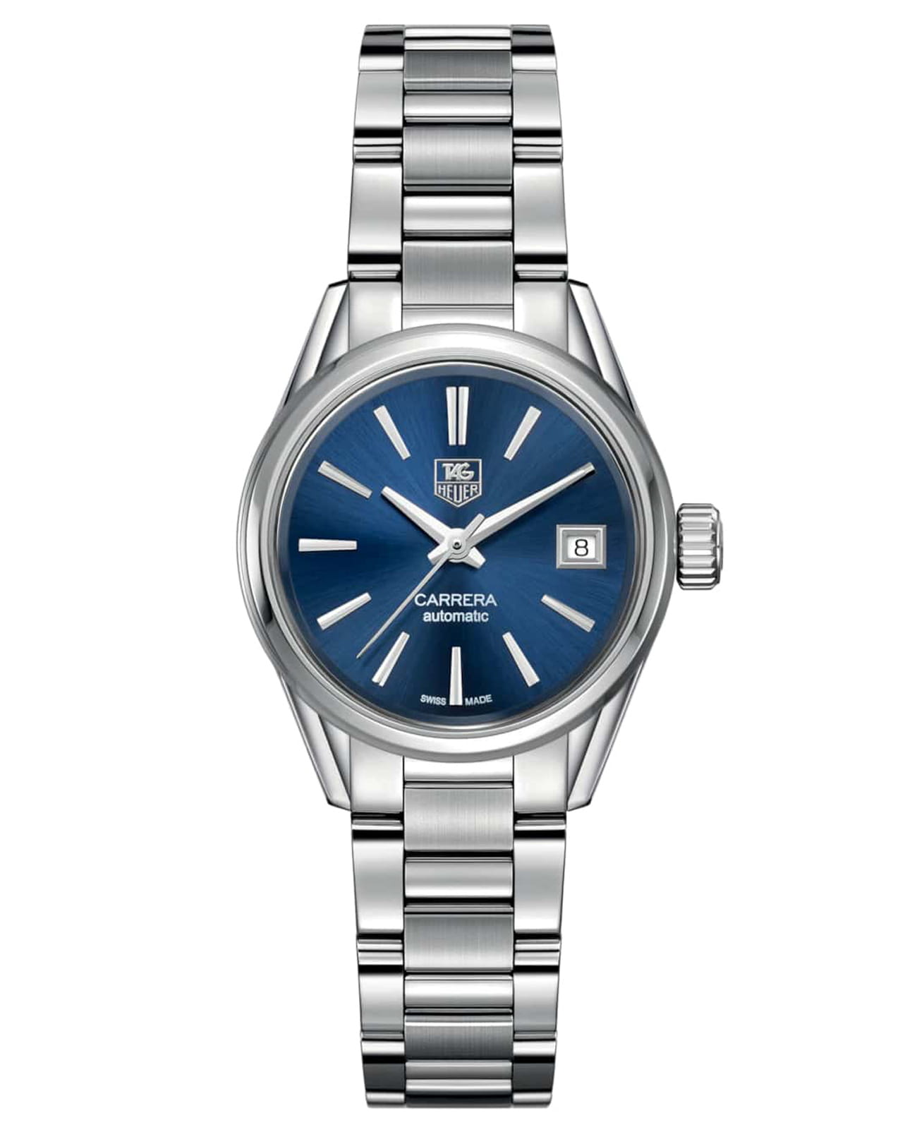 TAG Heuer TAG Heuer Carrera WAR2419.BA0776  WAR2419.BA0776 механические женские часы синий циферблат, браслет нержавеющая сталь — вид спереди