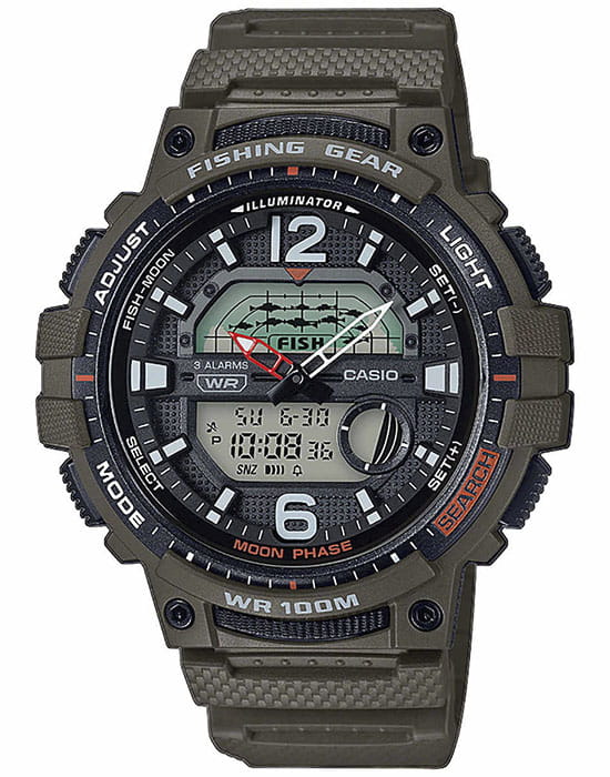 Casio Casio Collection WSC-1250H-3A  WSC-1250H-3AVEF кварцевые мужские часы серый циферблат, браслет пластик — вид спереди