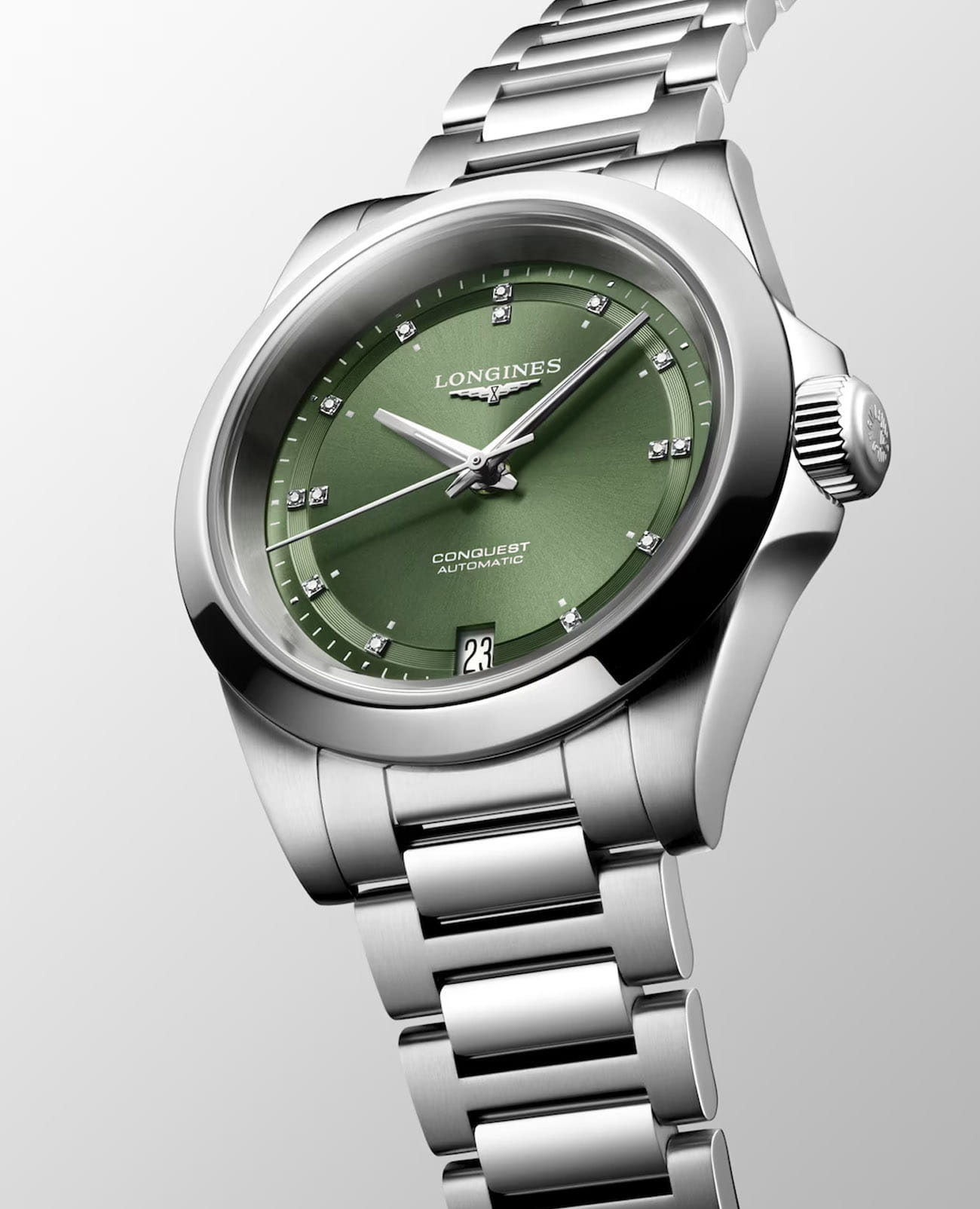 Longines Longines Conquest L3.430.4.07.6, conquest швейцария женские часы на браслете нержавеющая сталь боковой вид