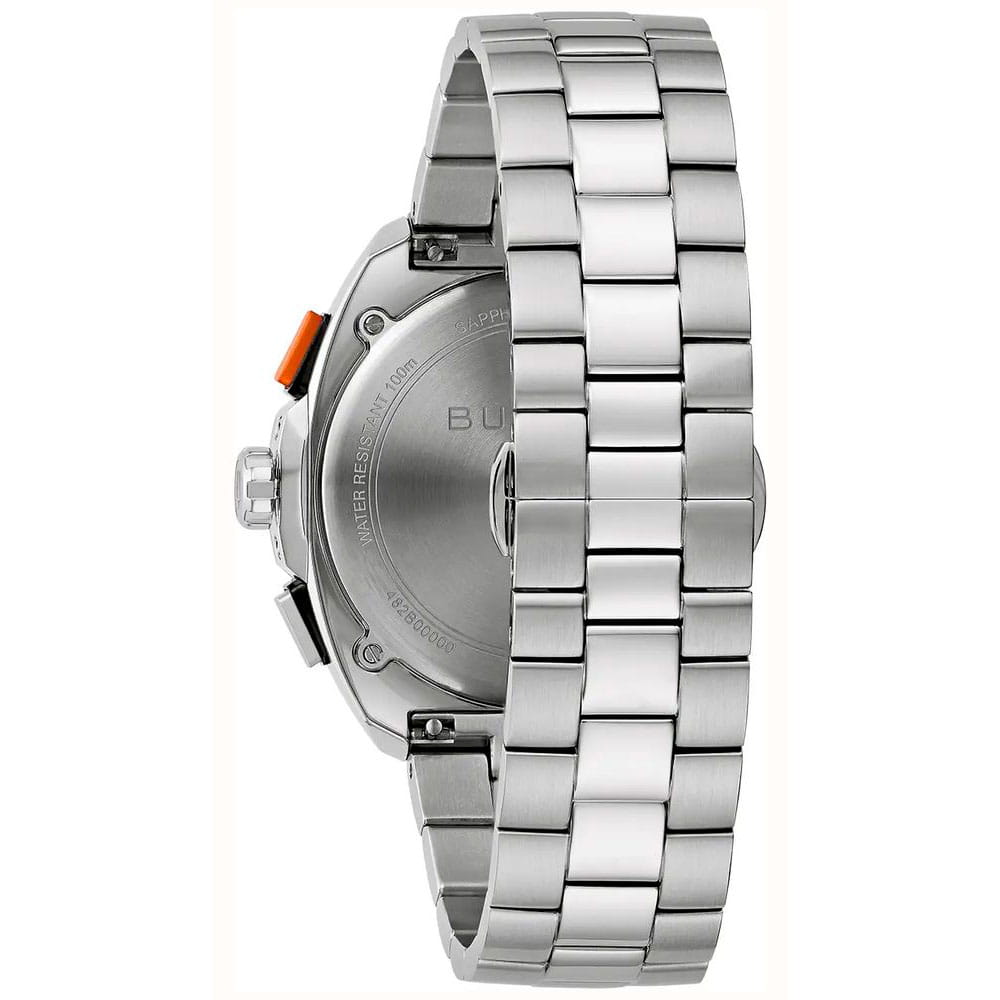 Bulova Bulova Racer Chronograph 98B432,  сша мужские часы на браслете нержавеющая сталь боковой вид