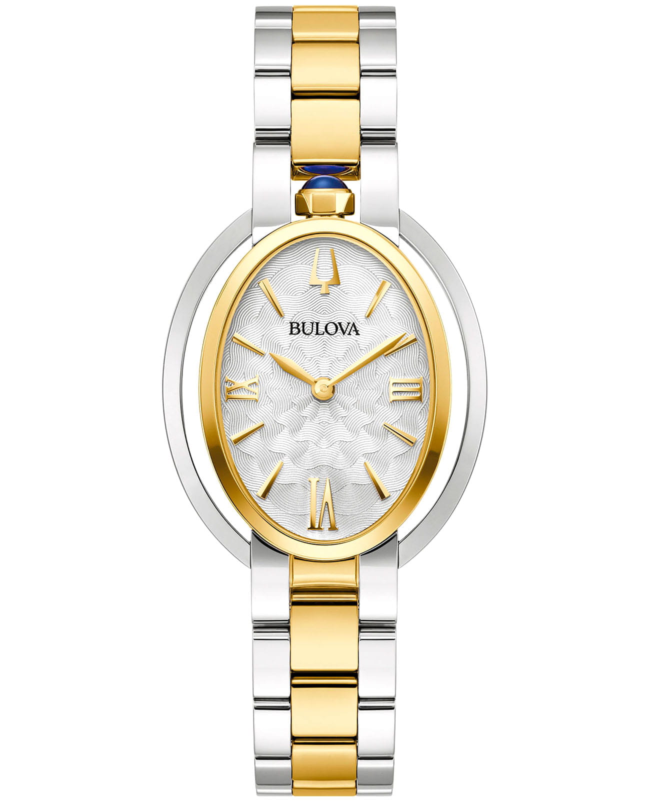 Bulova Bulova Rubaiyat 98L320  98L320 кварцевые женские часы серебристый циферблат, браслет нержавеющая сталь с pvd-покрытием — вид спереди
