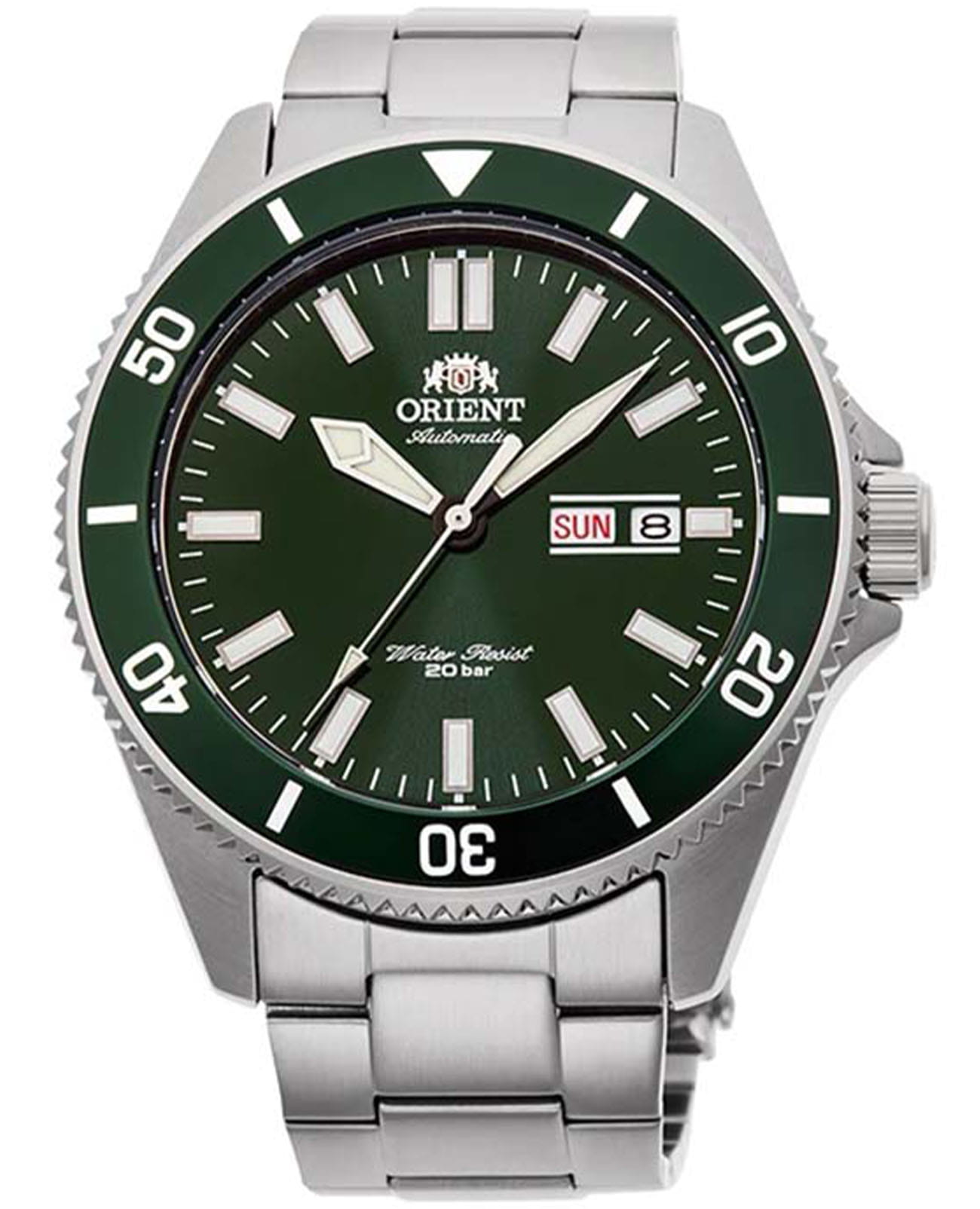 Orient Orient Diving Sport Automatic RA-AA0914E (RN-AA0914E)  RA-AA0914E механические мужские часы зеленый циферблат, браслет нержавеющая сталь — вид спереди