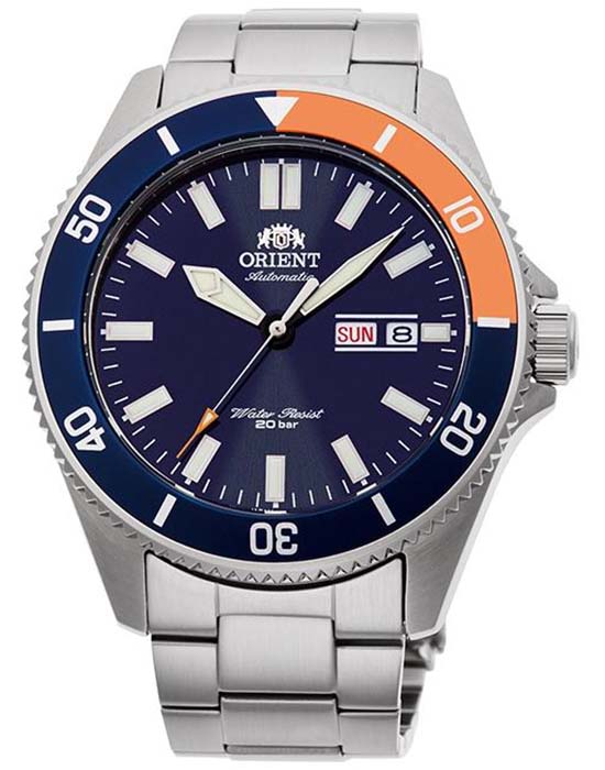 Orient Orient Diving Sport Automatic RA-AA0913L (RN-AA0913L)  RA-AA0913L механические мужские часы синий циферблат, браслет нержавеющая сталь — вид спереди