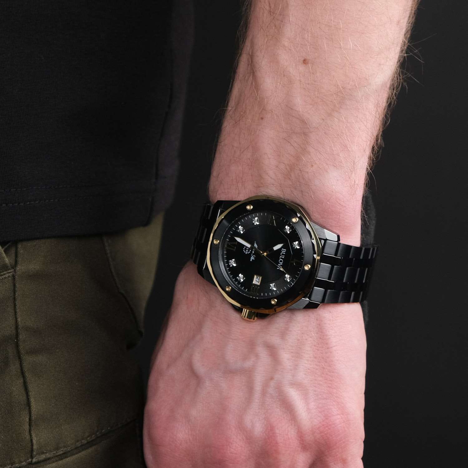 Оригинальные часы Bulova Bulova Marine Star 98D176 кварцевые калибр механизма  общий вид