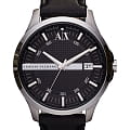 Armani Exchange Armani Exchange Hampton AX2101  AX2101 кварцевые мужские часы  черный циферблат, браслет кожаный — вид спереди