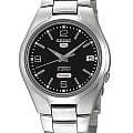 Seiko Seiko 5 Regular SNK623K1  SNK623K1 механические мужские часы  черный циферблат, браслет нержавеющая сталь — вид спереди