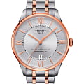 Tissot Tissot Chemin des Tourelles Powermatic 80 T099.407.22.038.01 Chemin des Tourelles T0994072203801 механические мужские часы серебристый циферблат, браслет сталь c pvd покрытием — вид спереди