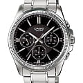 Casio Casio Collection MTP-1375D-1A (MTP-1375D-1A)  MTP-1375D-1A кварцевые мужские часы  черный циферблат, браслет нержавеющая сталь — вид спереди