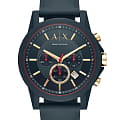 Armani Exchange Armani Exchange Drexler  AX1335  AX1335 кварцевые мужские часы  синий циферблат, браслет силикон — вид спереди