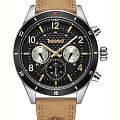 Timberland Timberland Hooksett TDWGF2201002  TDWGF2201002 кварцевые мужские часы  черный циферблат, браслет кожаный — вид спереди