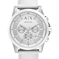 Armani Exchange Armani Exchange Cayde  AX1325  AX1325 кварцевые мужские часы  белый циферблат, браслет силикон — вид спереди