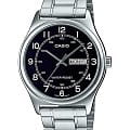 Casio Casio Collection MTP-V006D-1B2UDF (MTP-V006D-1B2)  MTP-V006D-1B2 кварцевые мужские часы  черный циферблат, браслет нержавеющая сталь — вид спереди