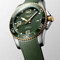 Longines Longines HydroConquest L3.781.3.06.9 механические мужские часы часы, крупный план зеленый циферблат