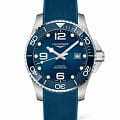 Longines Longines HydroConquest L3.782.4.96.9  L37824969 механические мужские часы  синий циферблат, браслет каучук — вид спереди