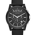 Armani Exchange Armani Exchange Cayde  AX1326  AX1326 кварцевые мужские часы  черный циферблат, браслет силикон — вид спереди