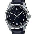 Casio Casio  Collection MTP-V005L-1B4UDF (MTP-V005L-1B4)  MTP-V005L-1B4 кварцевые мужские часы  черный циферблат, браслет кожаный — вид спереди