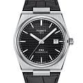 Tissot Tissot PRX T137.407.16.051.00  T1374071605100 механические мужские часы  черный циферблат, браслет кожаный — вид спереди