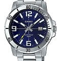 Casio Casio  Collection MTP-VD01D-2BVUDF (MTP-VD01D-2B)  MTP-VD01D-2B кварцевые мужские часы  синий циферблат, браслет нержавеющая сталь — вид спереди