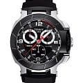 Tissot Tissot T-Sport T-Race Quartz Chronograph T048.417.27.057.00 T Race T0484172705700 кварцевые мужские часы  черный циферблат, браслет каучук — вид спереди